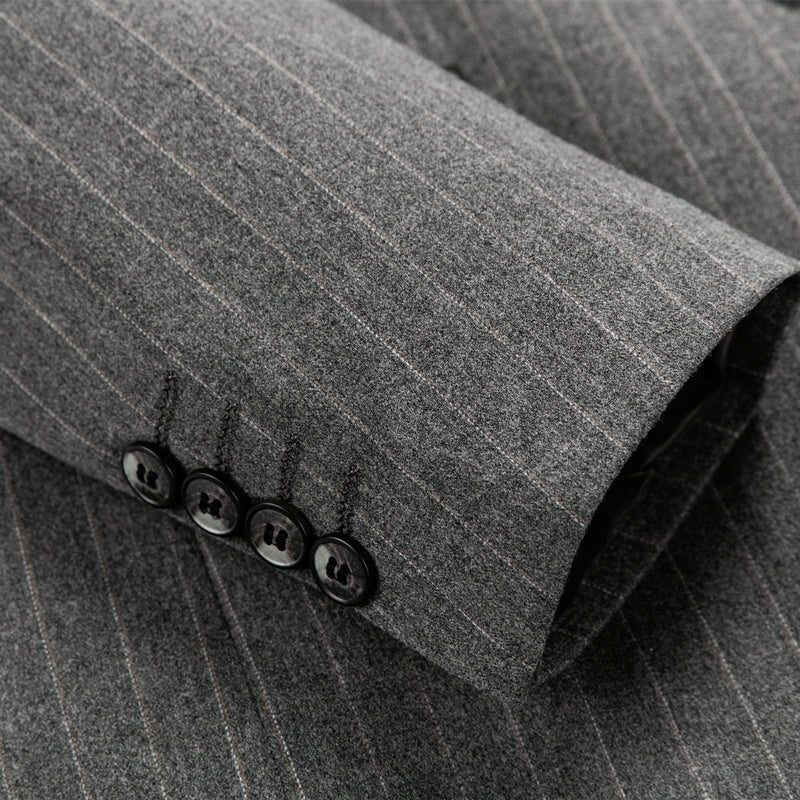 Costumes de Mariage Rayés 3 Pièces à Coupe Ajustée pour Hommes, à Simple Boutonnage et à Deux Boutons