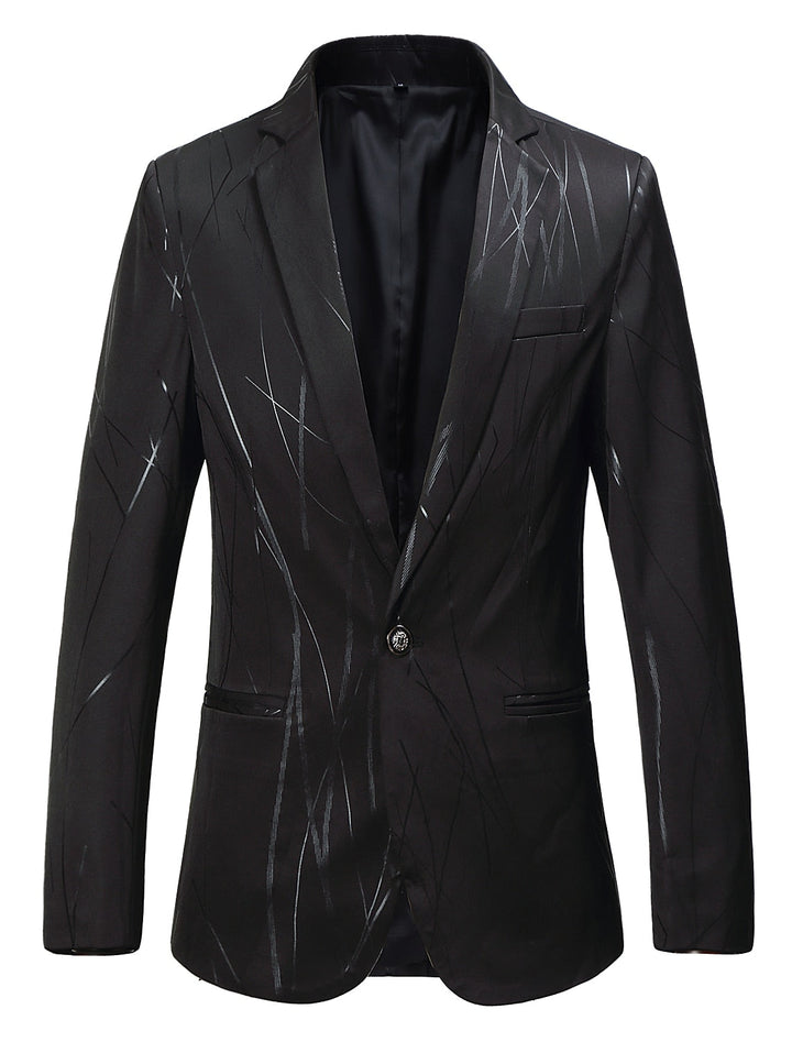 Veste Décontractée Imprimée à Un Bouton et à Coupe Ajustée pour Homme