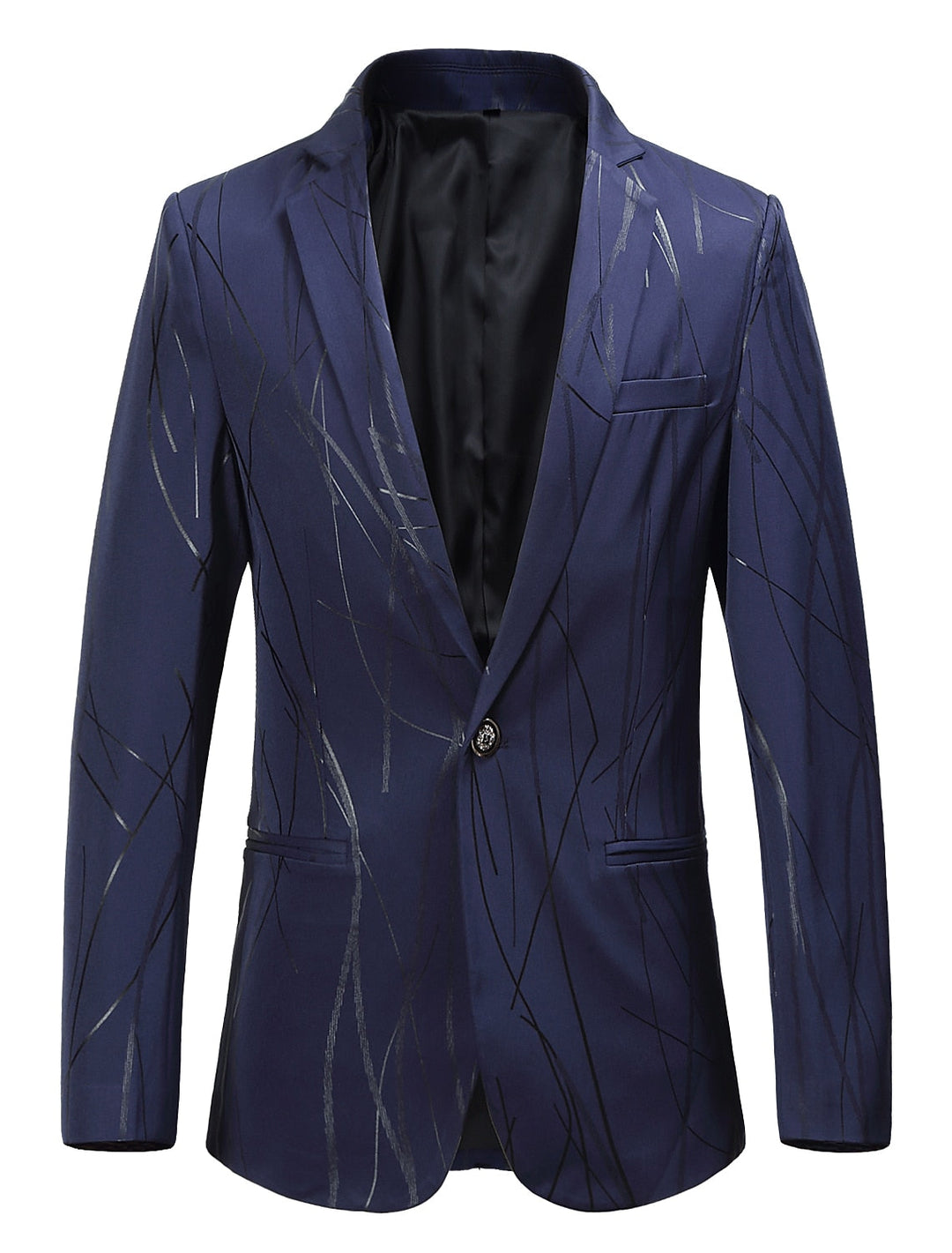 Veste Décontractée Imprimée à Un Bouton et à Coupe Ajustée pour Homme