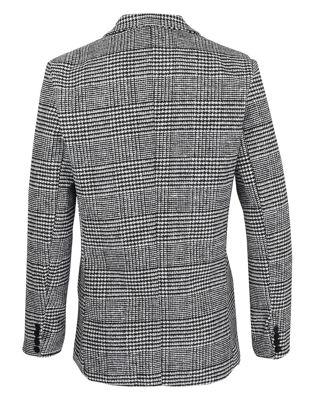 Veste Décontractée à Deux Boutons et Coupe Ajustée pour Homme, Motif Pied-De-Poule