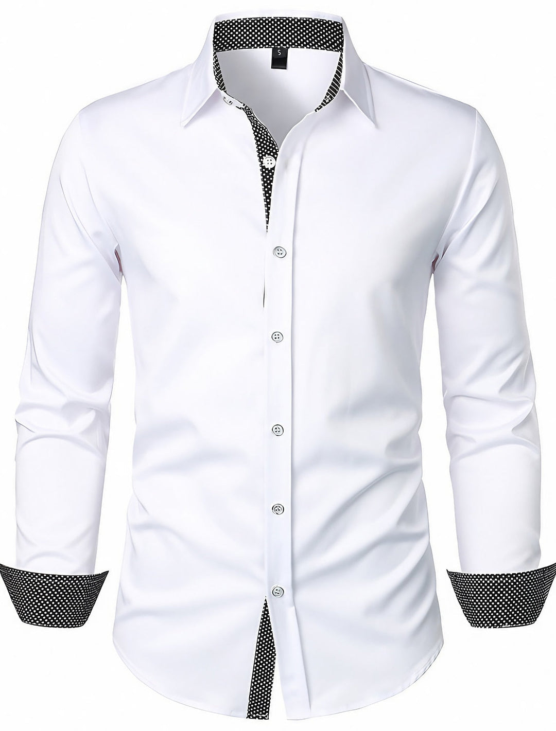 Chemise Classique à Manches Longues pour Homme, Couleur Unie, Blanche, Rouge et Noire