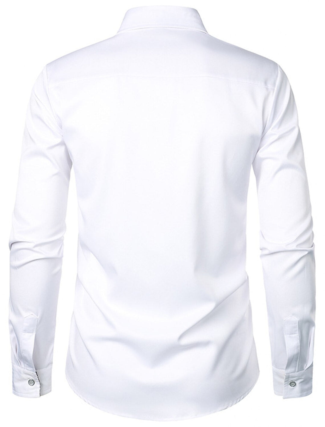 Chemise Classique à Manches Longues pour Homme, Couleur Unie, Blanche, Rouge et Noire