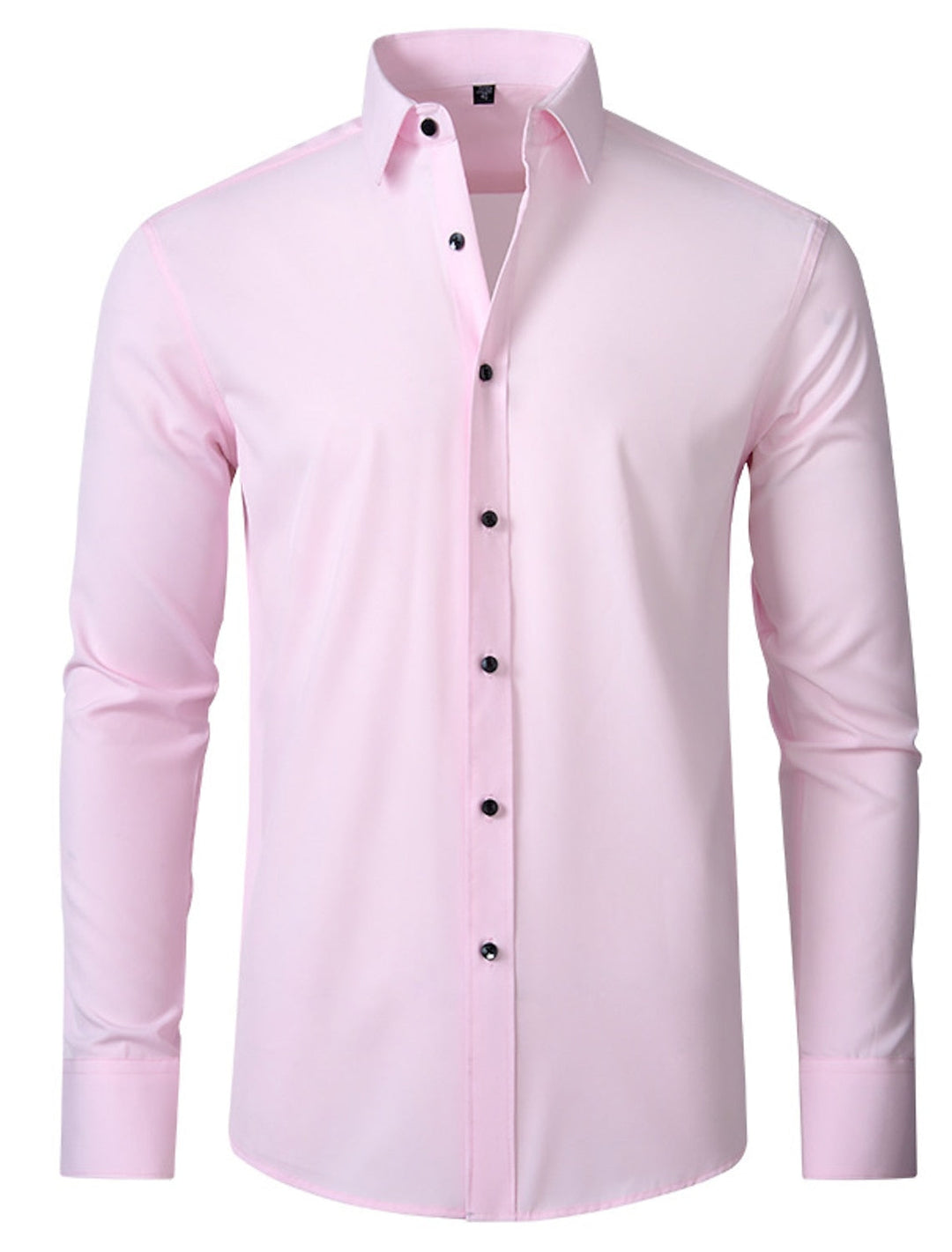Chemise Classique à Manches Longues pour Homme, Couleur Unie, Blanche, Rouge, Noire, Violette, Rose