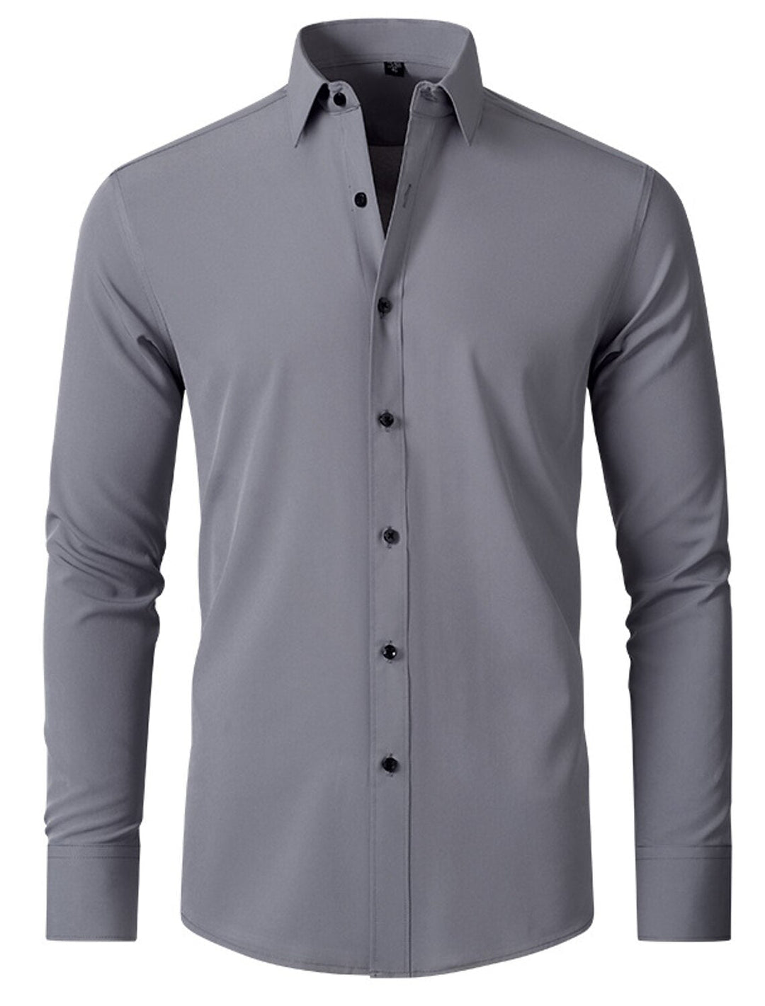 Chemise Classique à Manches Longues pour Homme, Couleur Unie, Blanche, Rouge, Noire, Violette, Rose