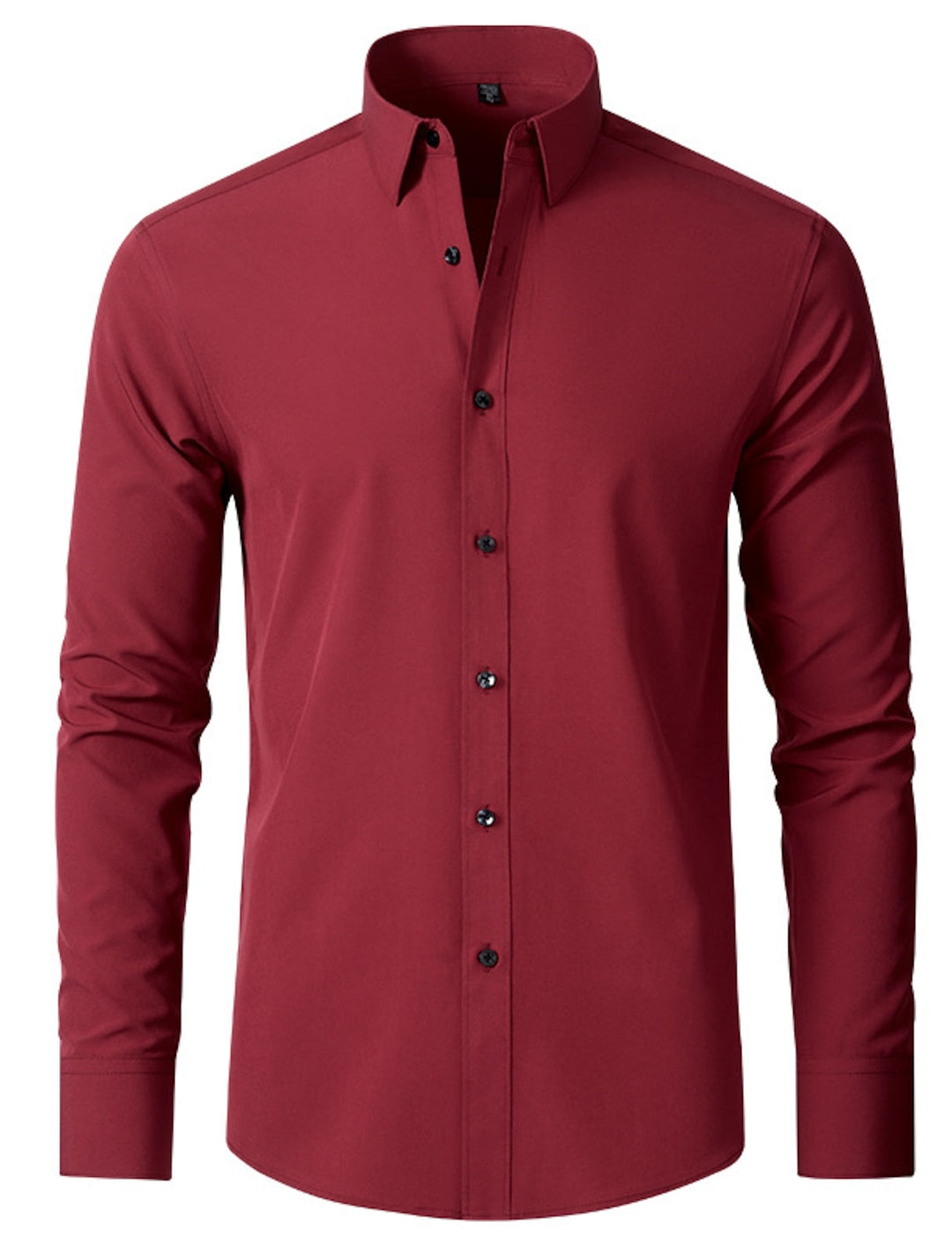 Chemise Classique à Manches Longues pour Homme, Couleur Unie, Blanche, Rouge, Noire, Violette, Rose