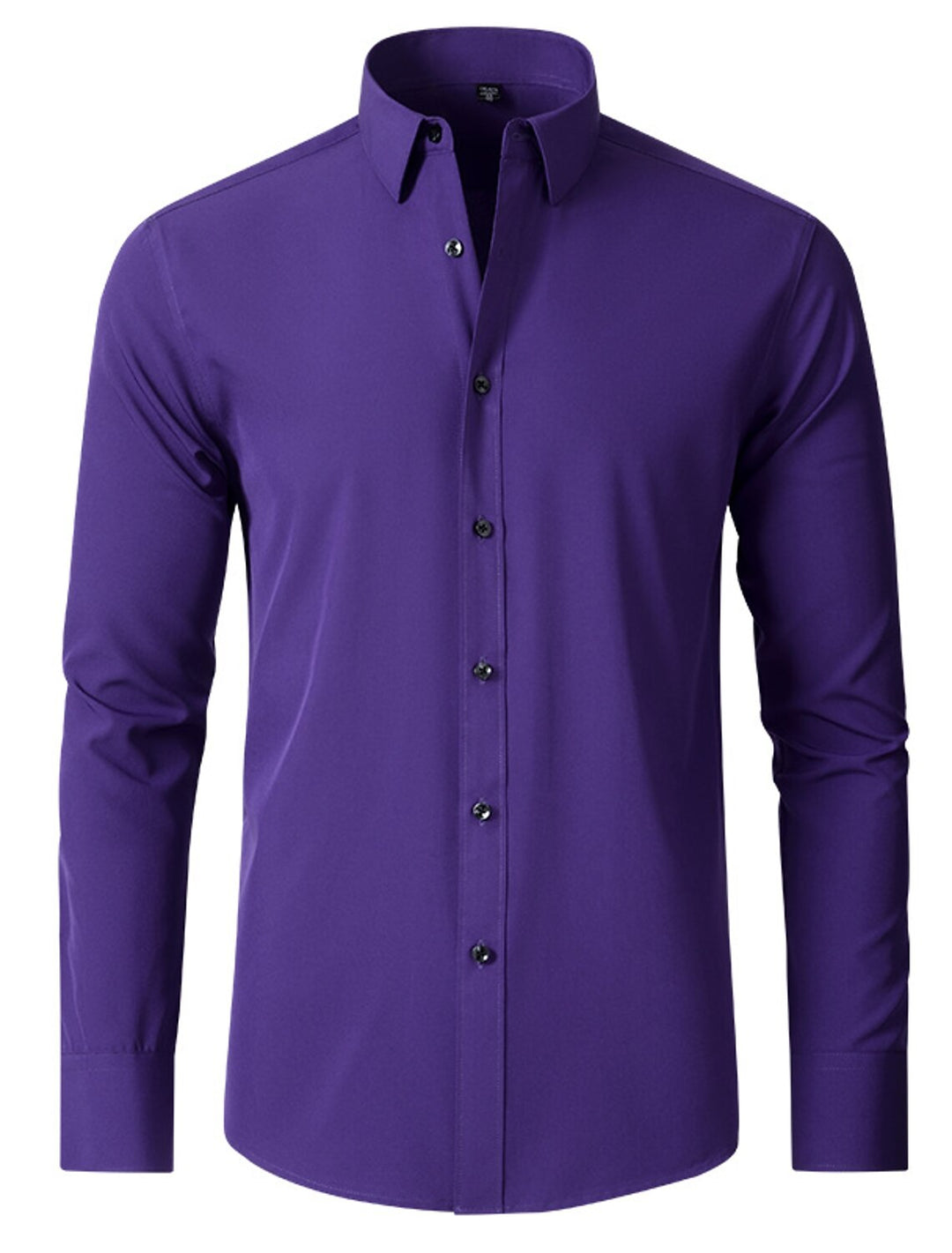 Chemise Classique à Manches Longues pour Homme, Couleur Unie, Blanche, Rouge, Noire, Violette, Rose