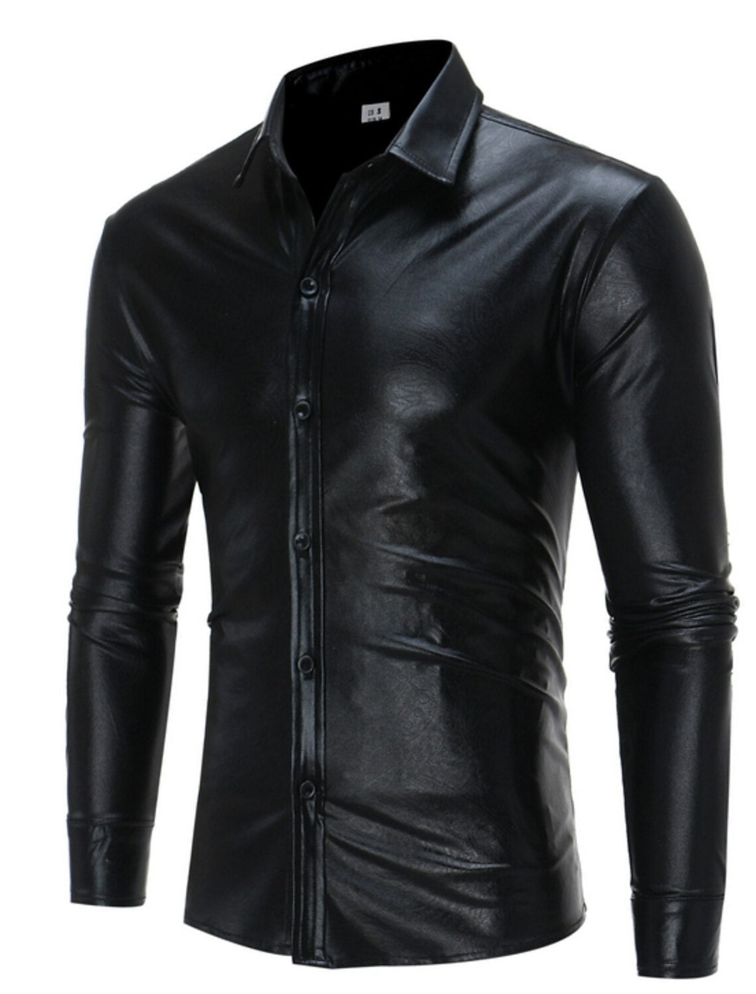 Chemise Imprimée à Manches Longues pour Homme, Couleur Or, Argent et Noir