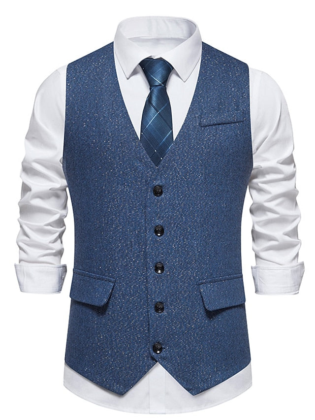 Gilet Simple Boutonnage pour Homme avec Plusieurs Boutons