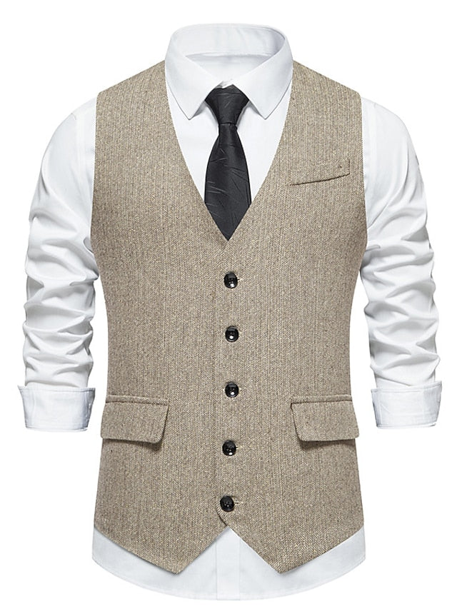 Gilet Simple Boutonnage pour Homme avec Plusieurs Boutons