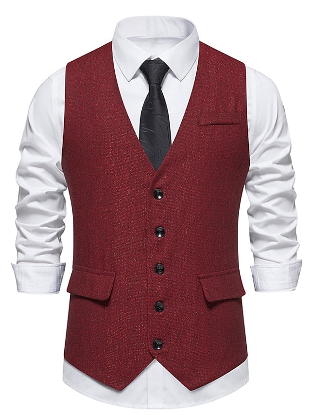 Gilet Simple Boutonnage pour Homme avec Plusieurs Boutons