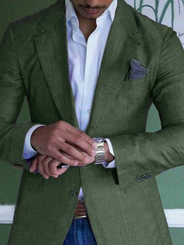 Veste Blazer à Deux Boutons à Coupe Ajustée pour Homme