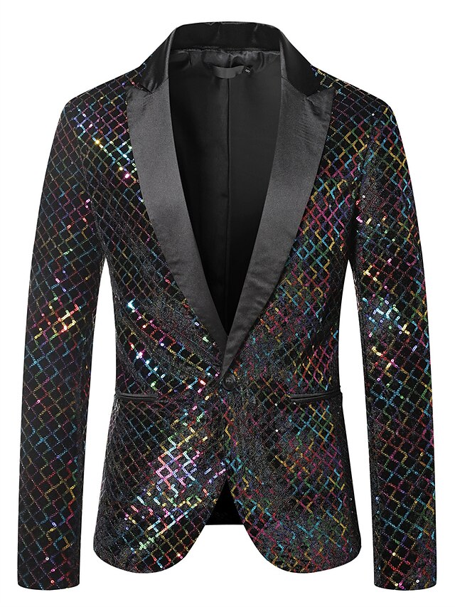 Veste Disco à Un Bouton et Coupe Ajustée pour Homme