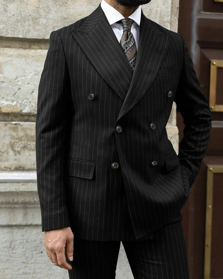 Costume de Mariage 2 Pièces Vert Armée à Coupe Ajustée pour Homme, Croisé, à Six Boutons