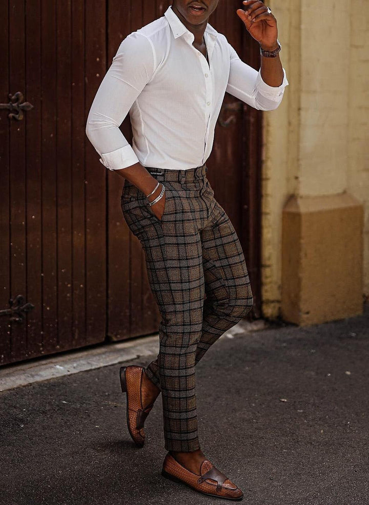 Chemise Blanche pour Homme, Coupe Standard, Manches Longues, Couleur Unie, Mélange de Coton