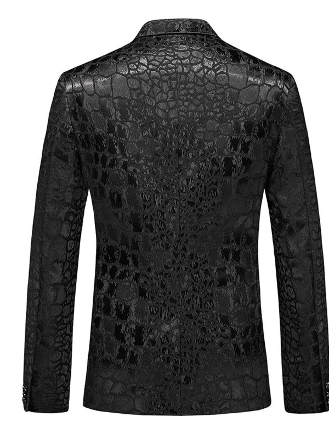 Costume de Mariage Vintage à Imprimé Floral Simple Noir pour Homme, Coupe Ajustée