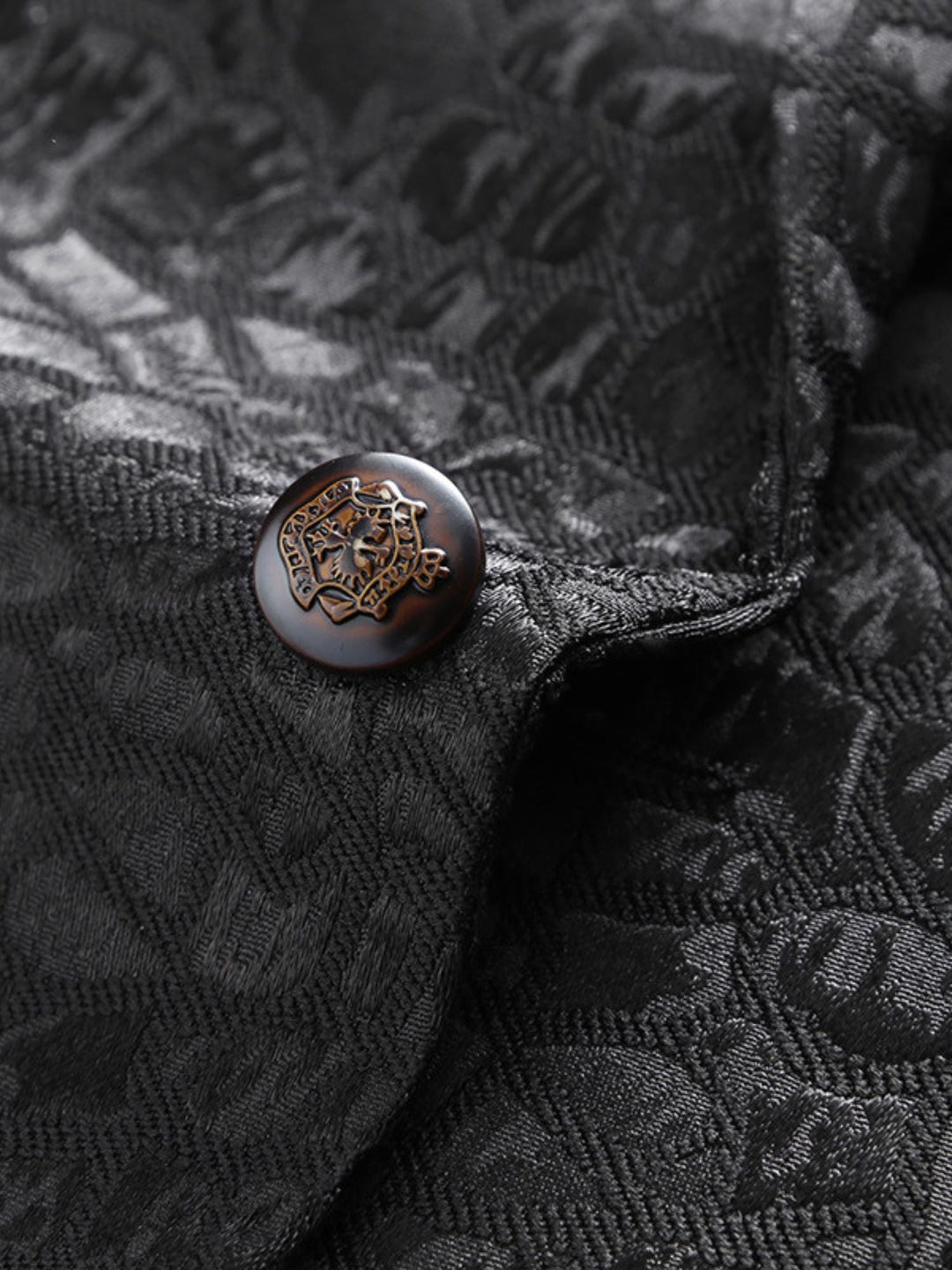 Costume de Mariage Vintage à Imprimé Floral Simple Noir pour Homme, Coupe Ajustée