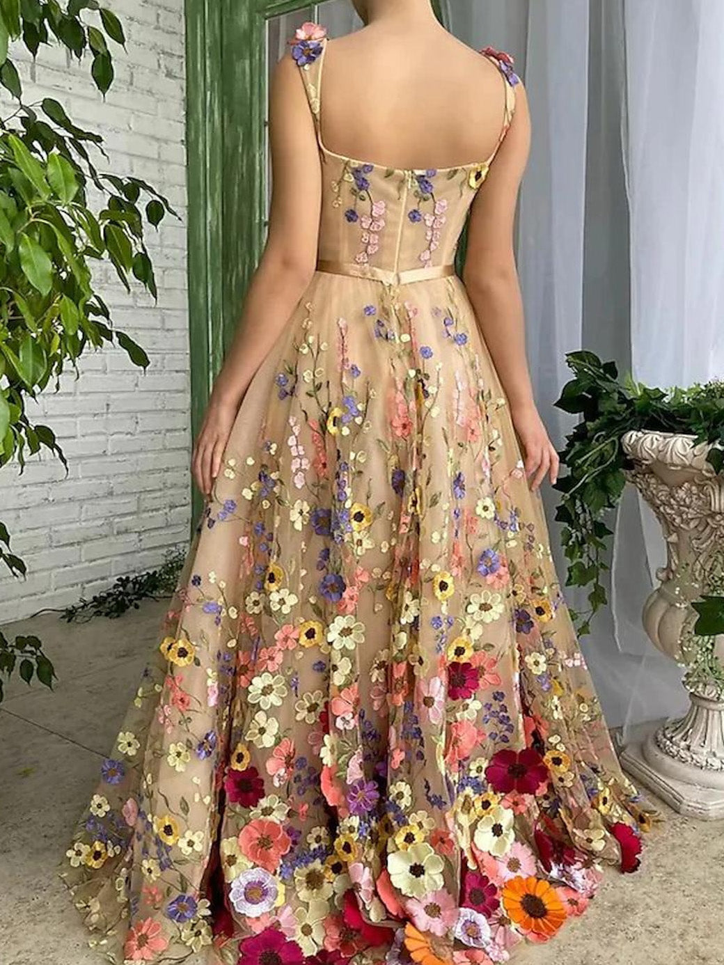 Robe de Bal Longue en Forme de A/Princesse avec Broderies
