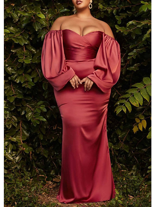 Robe de Bal Fourreau/Colonne à Épaules Dénudées et Longueur Au Sol