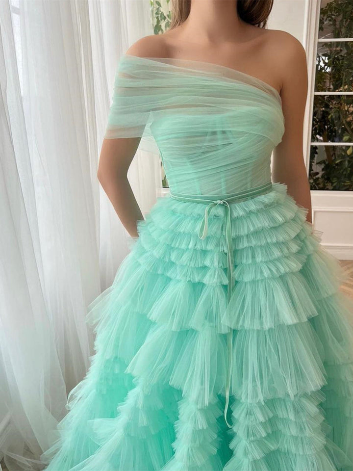 Robe de Bal Trapèze/Princesse Asymétrique Sans Manches, Longueur Au Sol, avec Plis