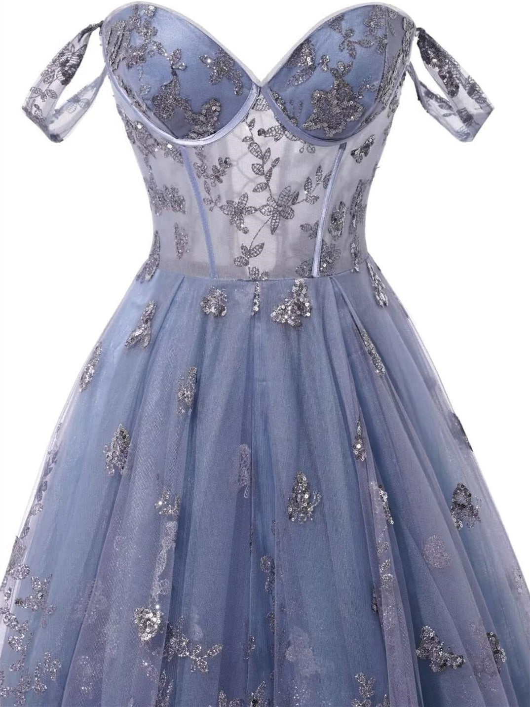 Robe de Soirée Trapèze/Princesse à Bretelles Spaghetti et Longueur Au Sol avec Appliqués