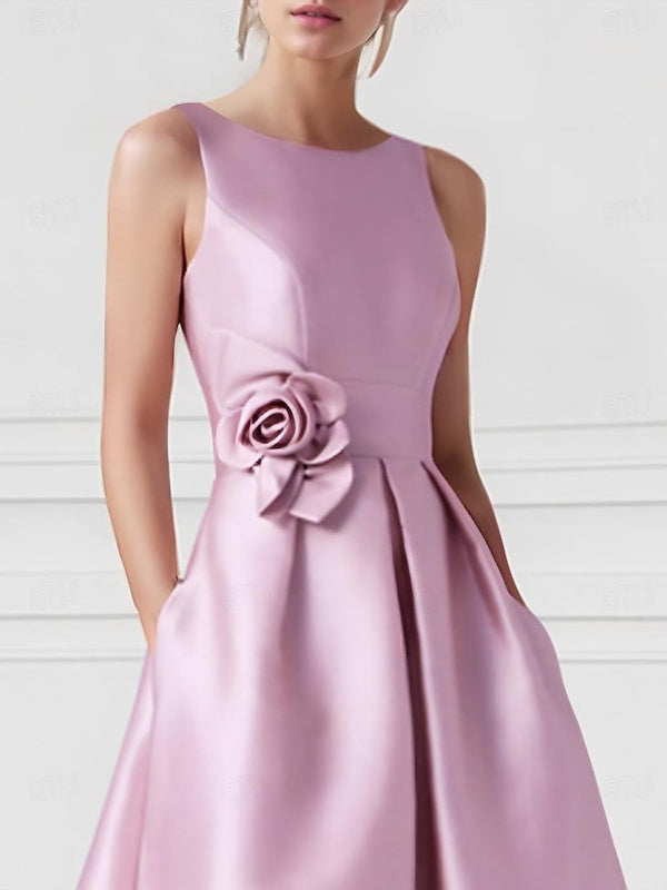 Robe de Bal Trapèze/Princesse à Encolure Bateau Sans Manches et Longueur Au Sol avec Poche