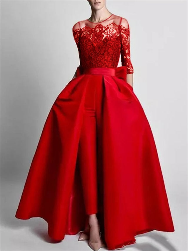 Combinaisons à Épaules Dénudées, Manches 3/4, Longueur Au Sol, Robes de Soirée