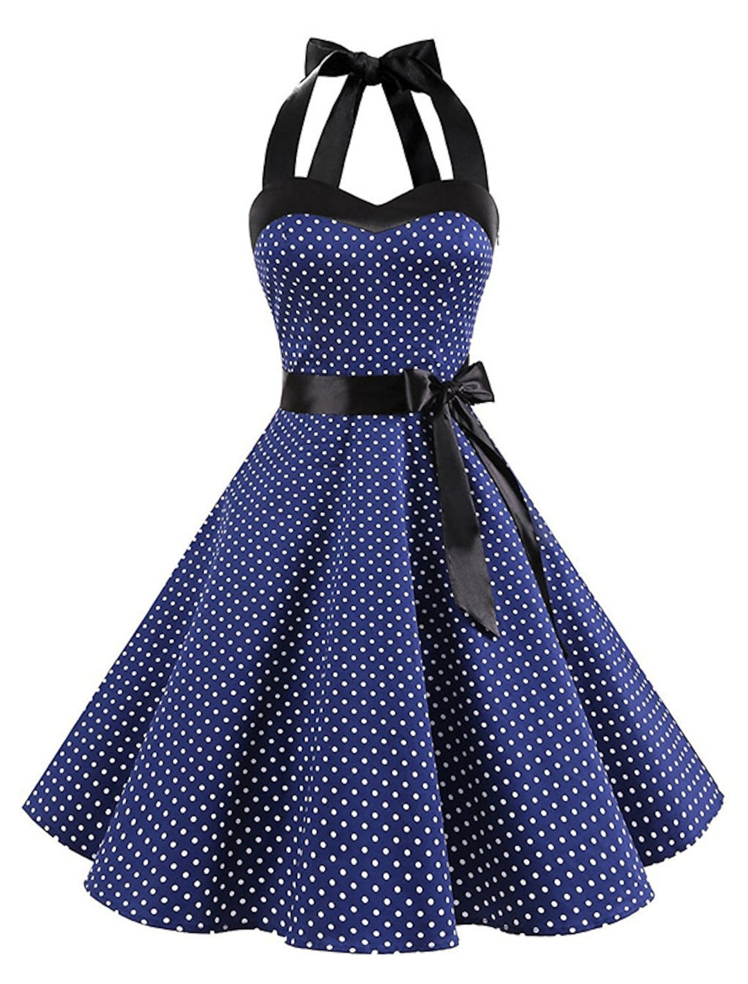 Robe Vintage A-Line/Princess Halter Sans Manches Longueur Genou