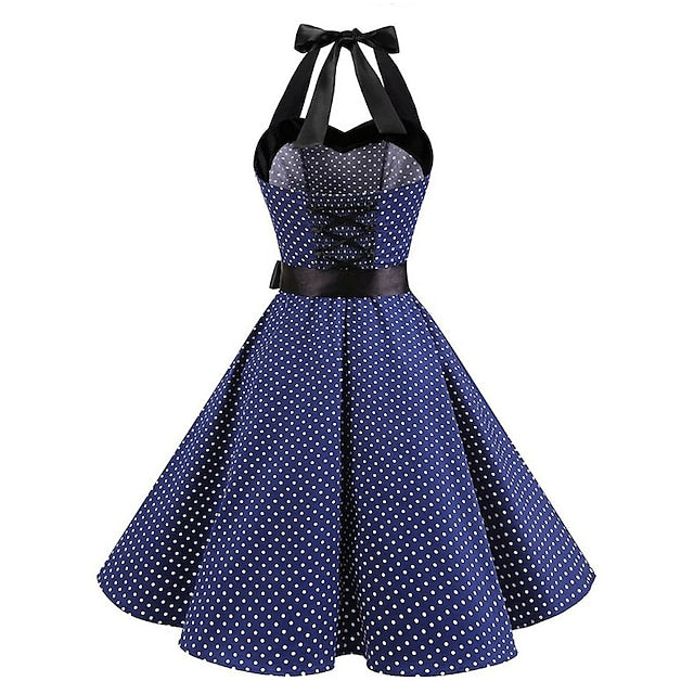 Robe Vintage A-Line/Princess Halter Sans Manches Longueur Genou