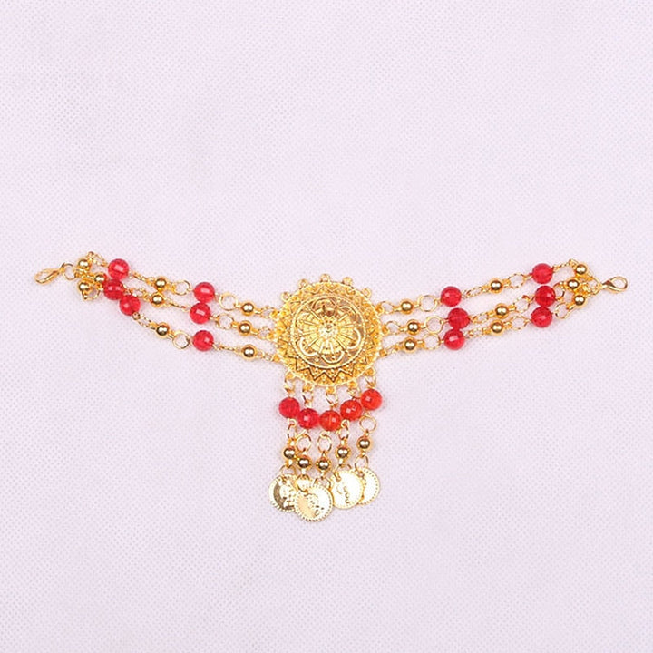 Danse Du Ventre Accessoires de Danse Couvre-Chef Pièce de Cuivre Épissage de Couleur Pure Performance D'Entraînement pour Femmes