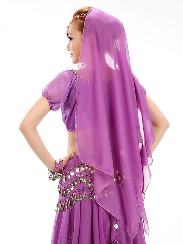 Danse Du Ventre Accessoires de Danse Couvre-Chef Pièce de Cuivre Épissage de Couleur Pure Performance D'Entraînement pour Femmes