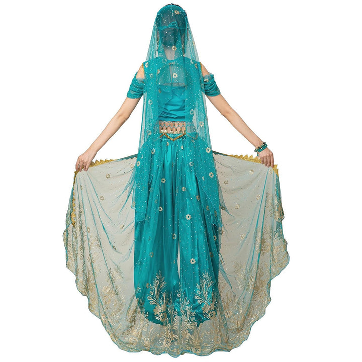 Haut de Danse Du Ventre à Manches Courtes en Cuivre pour Femme