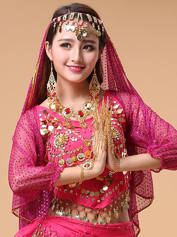 Voile de Danse Du Ventre pour Femme en Tulle avec Cristaux/Strass