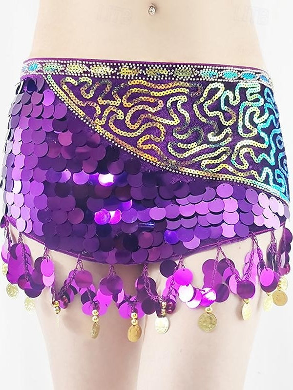 Ceinture de Danse Du Ventre à Paillettes pour Femme, Tenue D'Entraînement Sans Manches, en Polyester de Haute Qualité