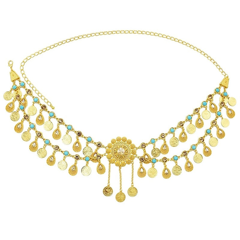 Danse Du Ventre Accessoires de Danse Ceinture Paillettes Cristal / Strass Chaîne en Métal Performance pour Femmes