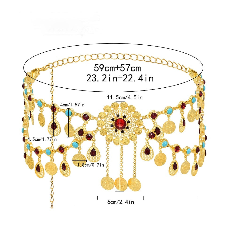 Danse Du Ventre Accessoires de Danse Ceinture Paillettes Cristal / Strass Chaîne en Métal Performance pour Femmes