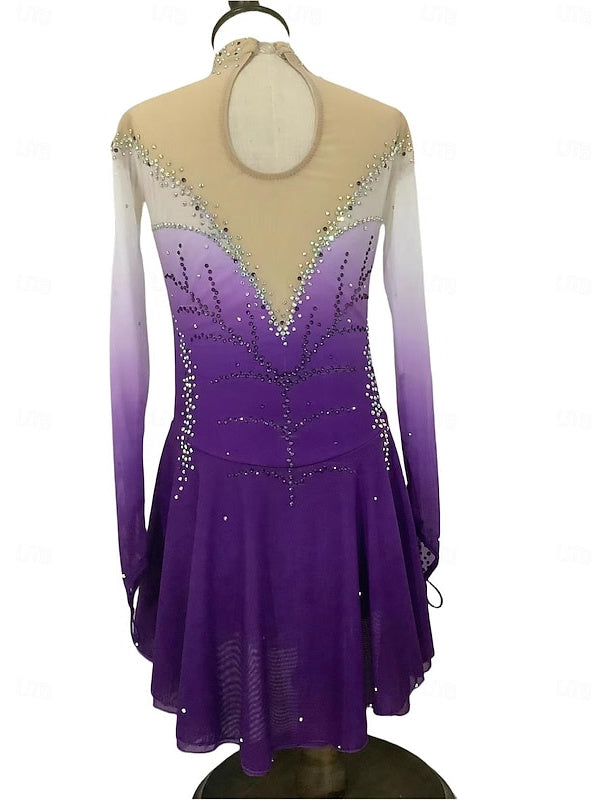 Robe de Patinage Artistique à Manches Longues pour Femmes et Filles