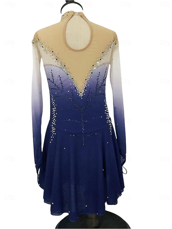 Robe de Patinage Artistique à Manches Longues pour Femmes et Filles