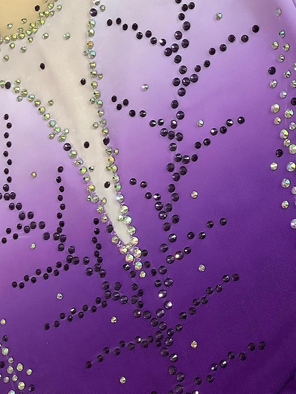 Robe de Patinage Artistique à Manches Longues pour Femmes et Filles