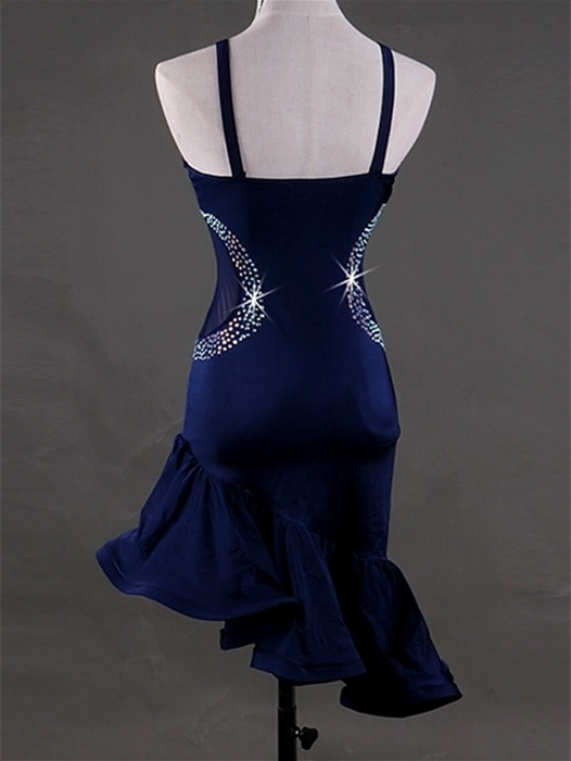 Vêtements de Danse pour Femmes Robe de Danse Latine Salsa Cristaux / Strass Women鈥Ʀ® Performance Sans Manches Haut Spandex