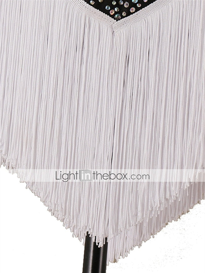 Robe de Danse Latine Cristaux / Strass Manches Longues Haute Spandex Tulle Femme鈥Ʀ® Entraînement