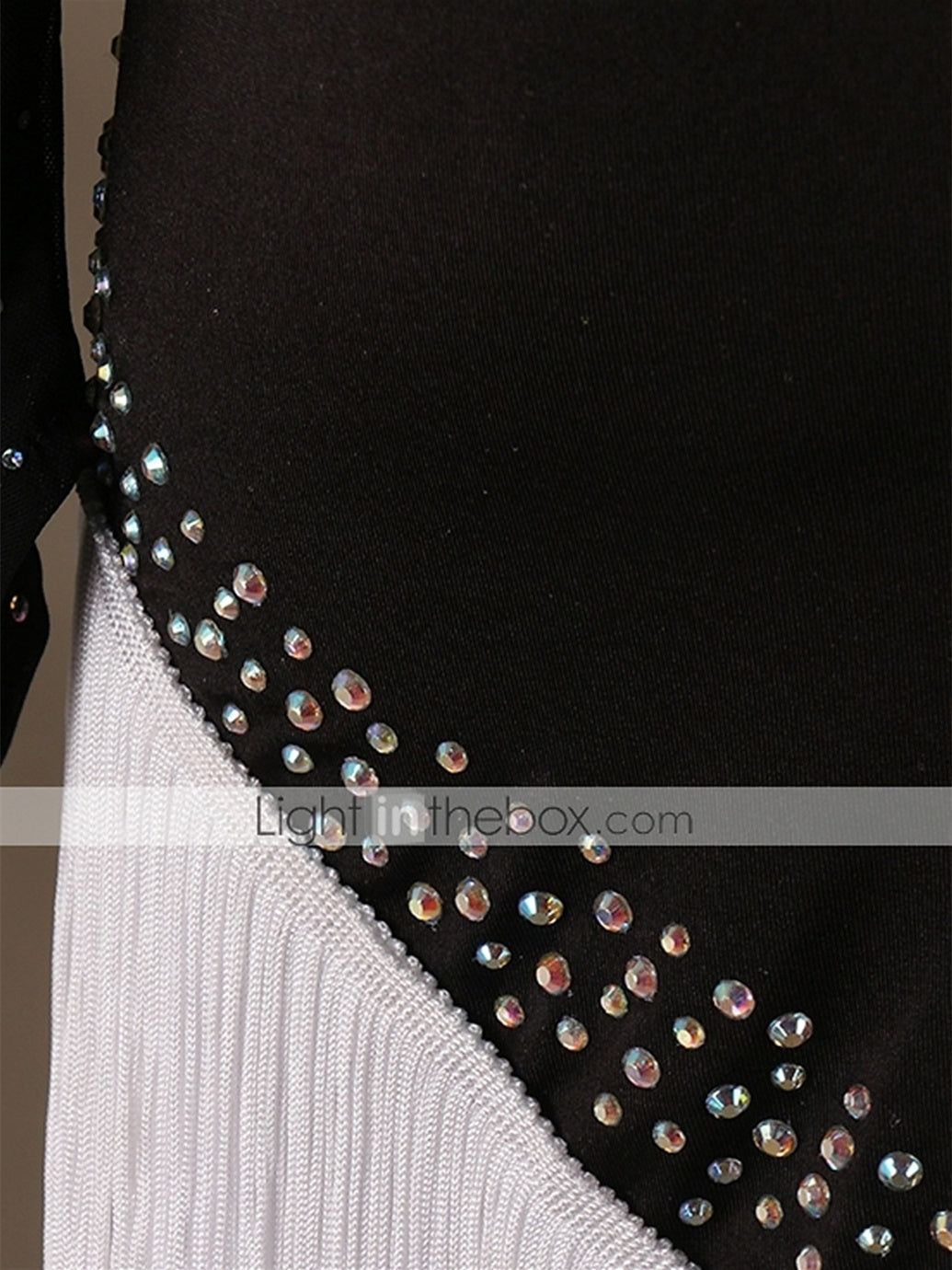 Robe de Danse Latine Cristaux / Strass Manches Longues Haute Spandex Tulle Femme鈥Ʀ® Entraînement