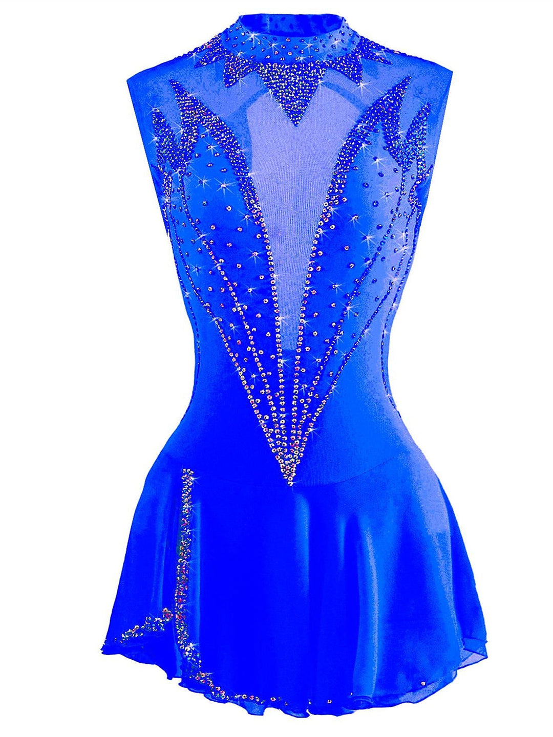 Robe de Patinage Artistique pour Femmes et Filles, Vêtements de Danse Sur Glace, Vêtements de Compétition à Haute Élasticité, Patinage Artistique Sur Glace en Cristal/Strass