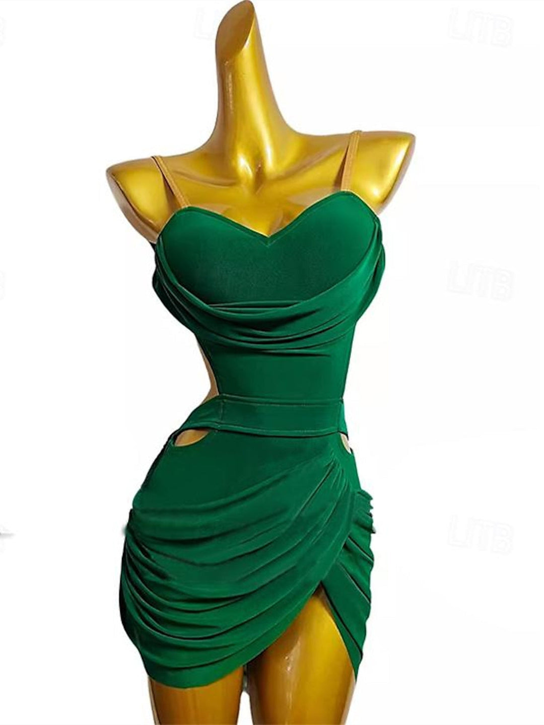 Robe de Danse Latine Couleur Pure pour Femmes et Filles, Entraînement de Performance, Sans Manches, en Mousseline de Soie et Élasthanne