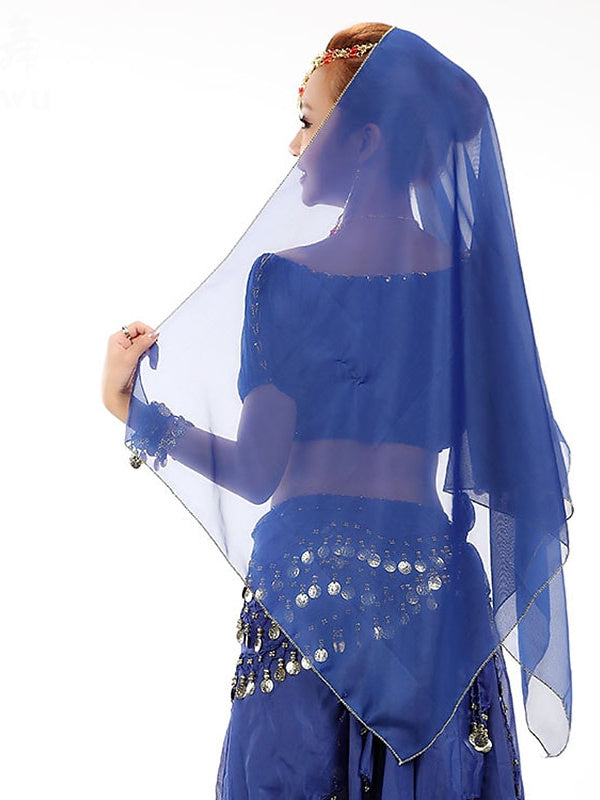 Danse Du Ventre Accessoires de Danse Pièce de Cuivre Épissage de Couleur Pure Entraînement pour Femmes Performance Tulle Métal