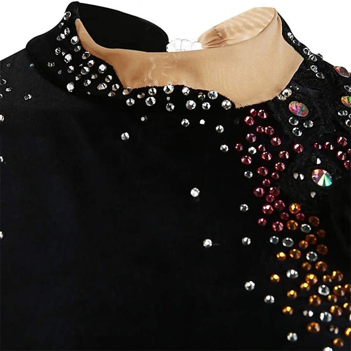 Robe de Patinage Artistique Élégante à Manches Longues pour Femmes et Filles