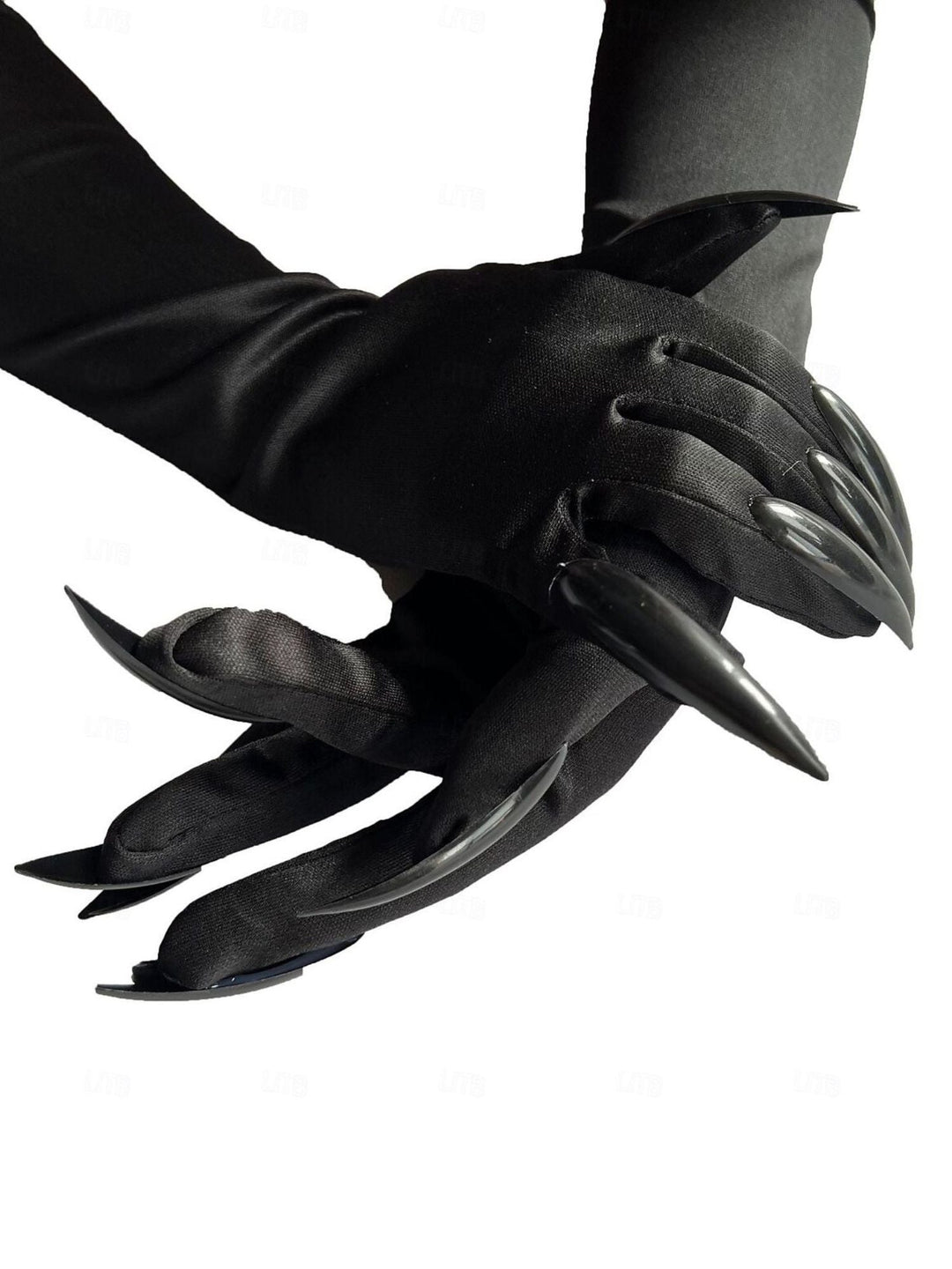 Gants Élégants et Fins de Sorcière Noire pour Accessoires de Costume de Fête Masquée D'Halloween