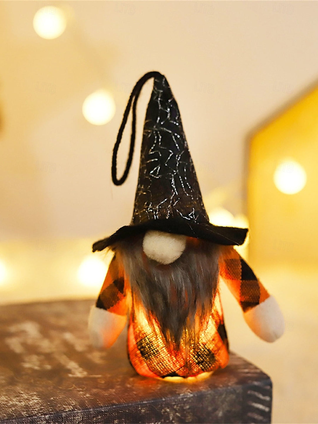 Pendentif de Sorcière de la Forêt, Chapeau Lumineux, Décoration de Table, Poupée Mignonne, Accessoires D'Halloween