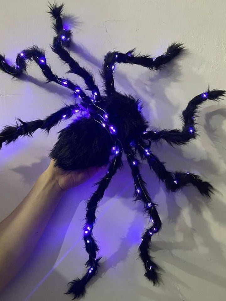 Araignée Géante en Peluche Effrayante et Lumineuse pour Décoration de Fête D'Halloween