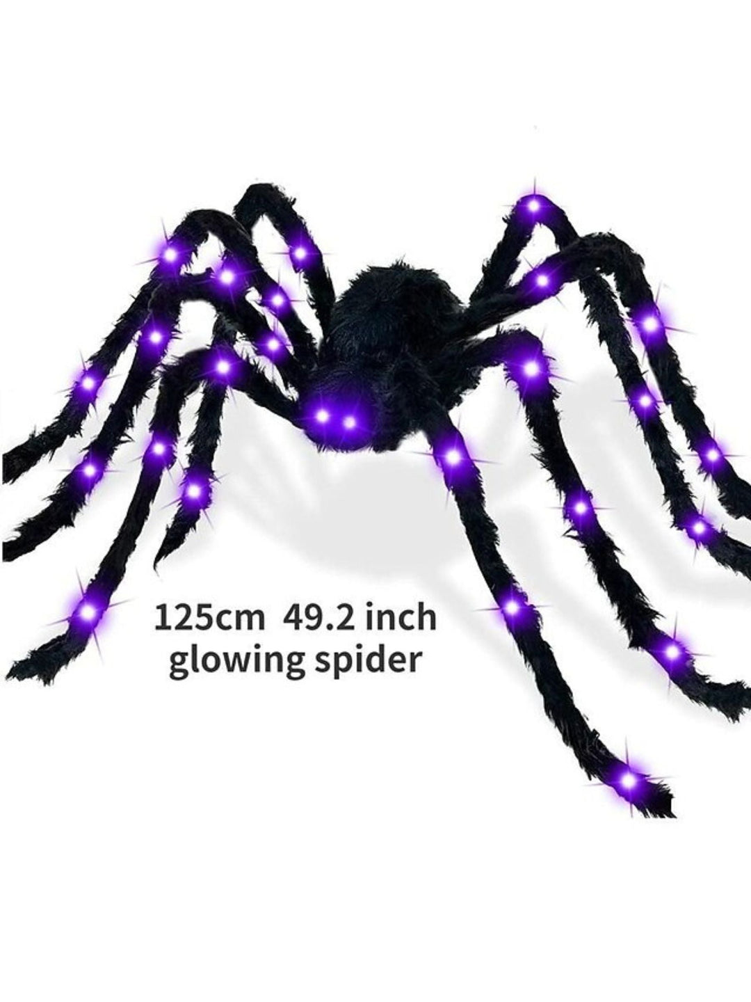 Araignée Géante en Peluche Effrayante et Lumineuse pour Décoration de Fête D'Halloween