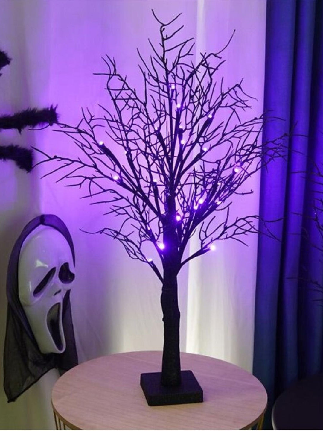 Décoration D'Arbre de Paysage à led Violet Effrayant pour Halloween